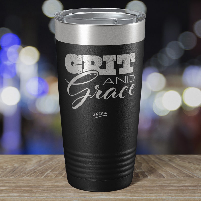 Grit and Grace Laser Etched Insulated Stainless Steel Tumbler 12 Colors /& 3 Sizes Available
