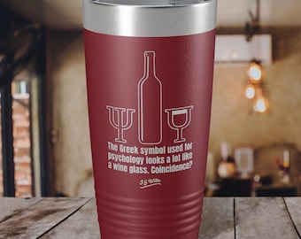 The Greek symbol for psychology - Laser Etched Insulated Stainless Steel Tumbler - 12 Colors & 3 Sizes Available
