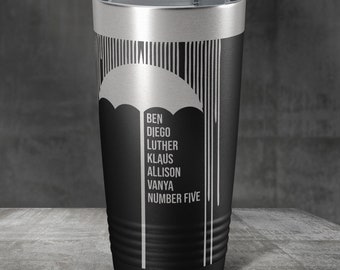 Umbrella Academy Characters - Laser Etched Insulated Stainless Steel Tumbler