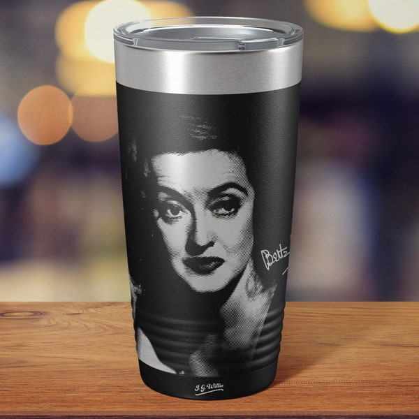 Bette Davis - Wrap Design - Laser Etched Insulated Stainless Steel Tumbler