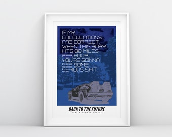 Back to the Future - Custom Designed Movie Car Poster