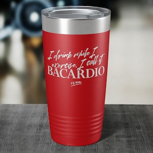 Bacardio - Laser Etched Insulated Stainless Steel Tumbler - 12 Colors & 3 Sizes Available