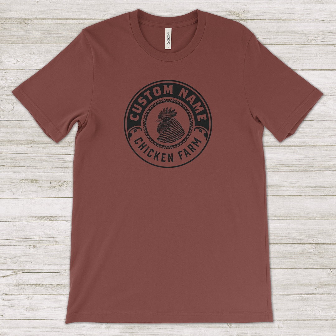 Custom Name Chicken Farm Unisex Premium Cotton Tee Etsy