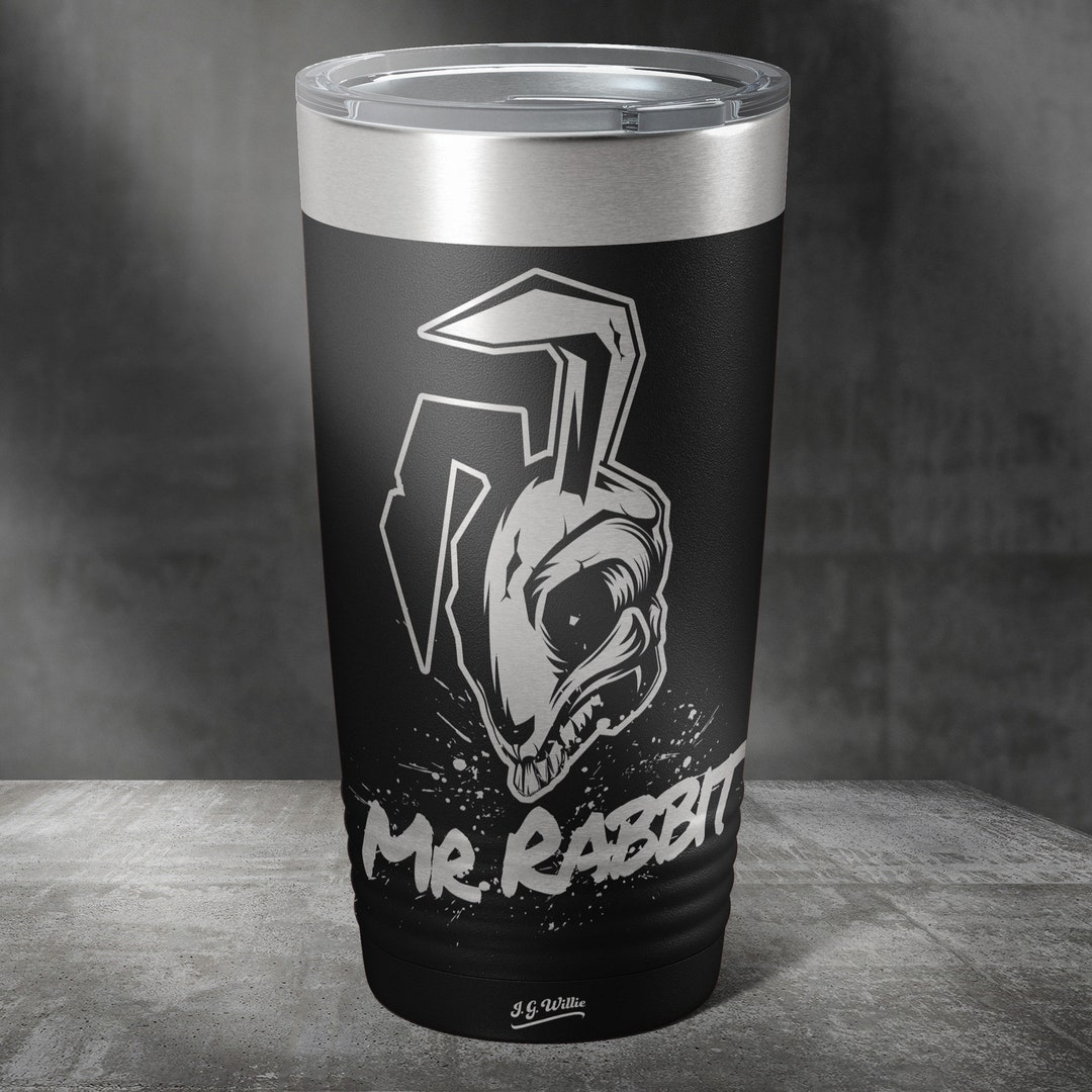 Utopía Mr. Rabbit Vaso de acero inoxidable aislado grabado con láser 12 ...