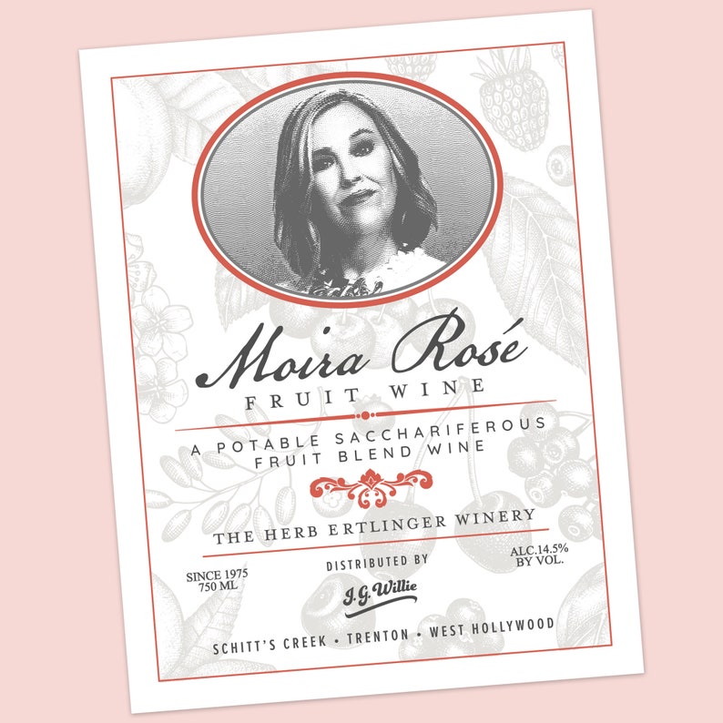 Moira Rosé Fruit Wine Adhesive Label Etsy