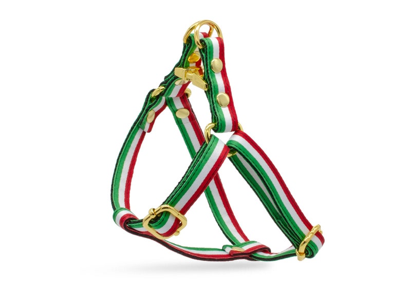 Striped Step in Dog Harness and Leash Set Italy Italian Flag Etsy