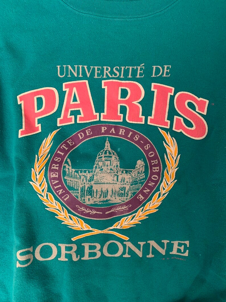 Vintage Paris University Crewneck Retro 90s