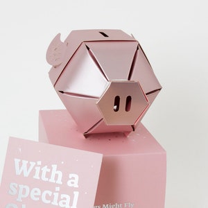 Flying Pink Paper Piggy Bank