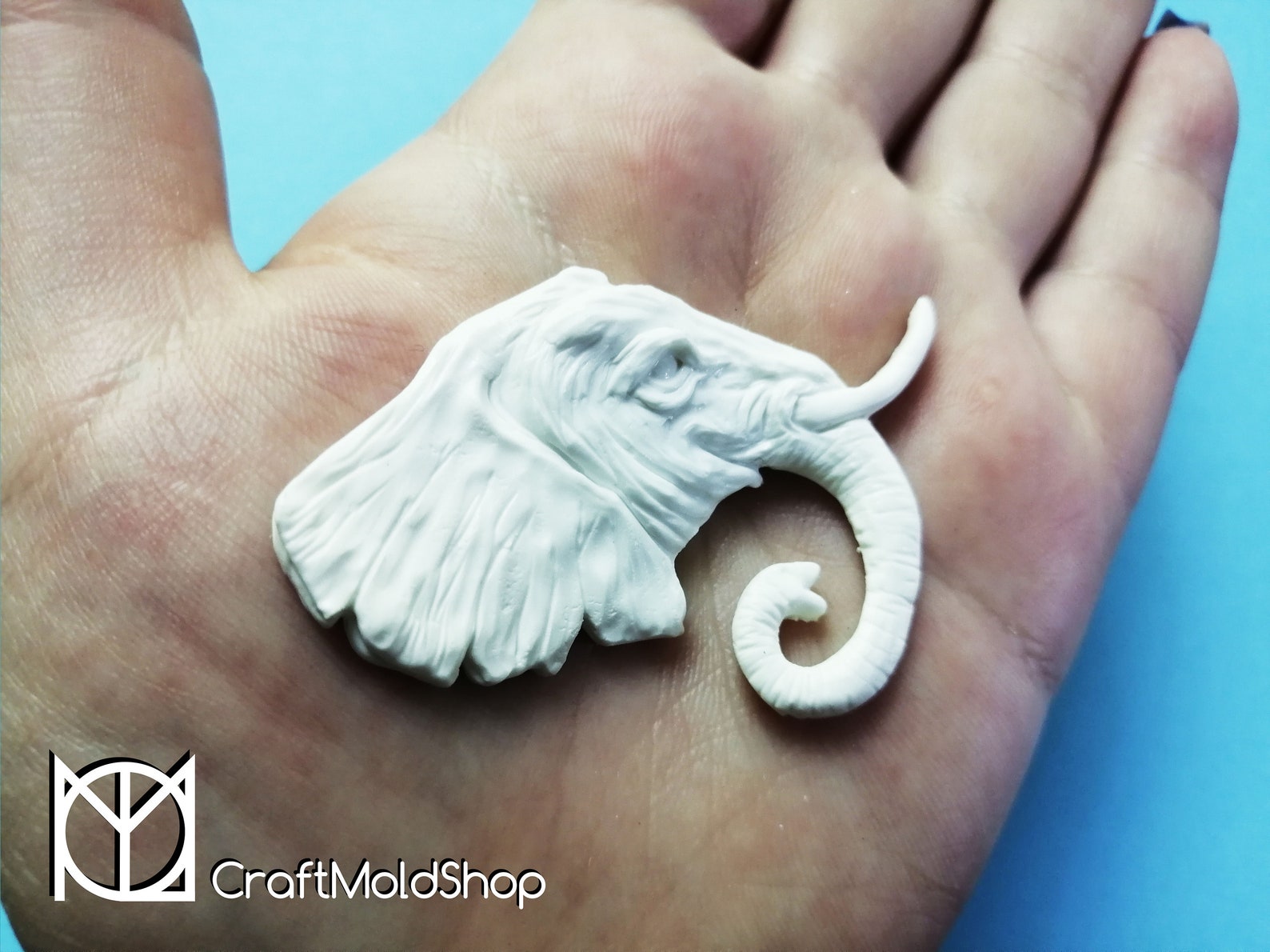 Elephant silicone mold. Polymer clay mold. Resin mold. Mold Etsy