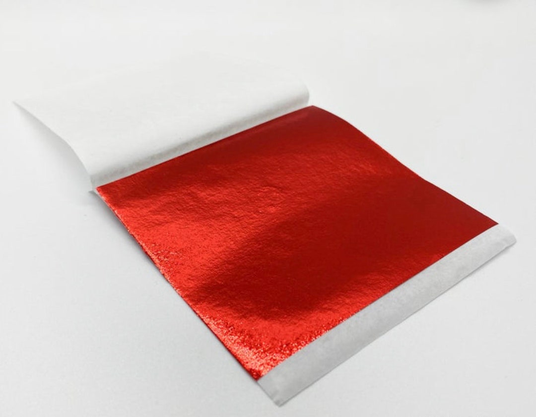 Red Leaf Foil Sheets, Gilding, Square Foil Sheets, Decoration Foil Sheets,  Metallic Sheets, Thin Foil Sheets, Framing, Craft Supplies, Resin 