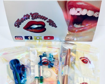 MIX Tooth Gem Kit Full Rhinestone Set, 80 Different Gems, 18K Gold