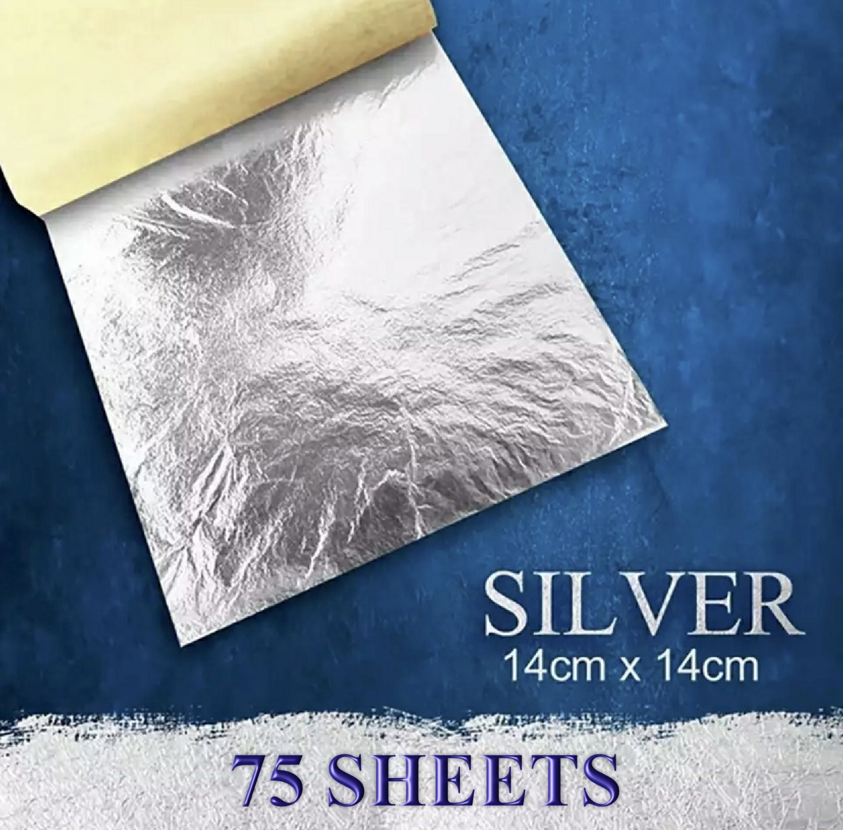 Imitation Silver Leaf 75 Sheets 14x14cm 