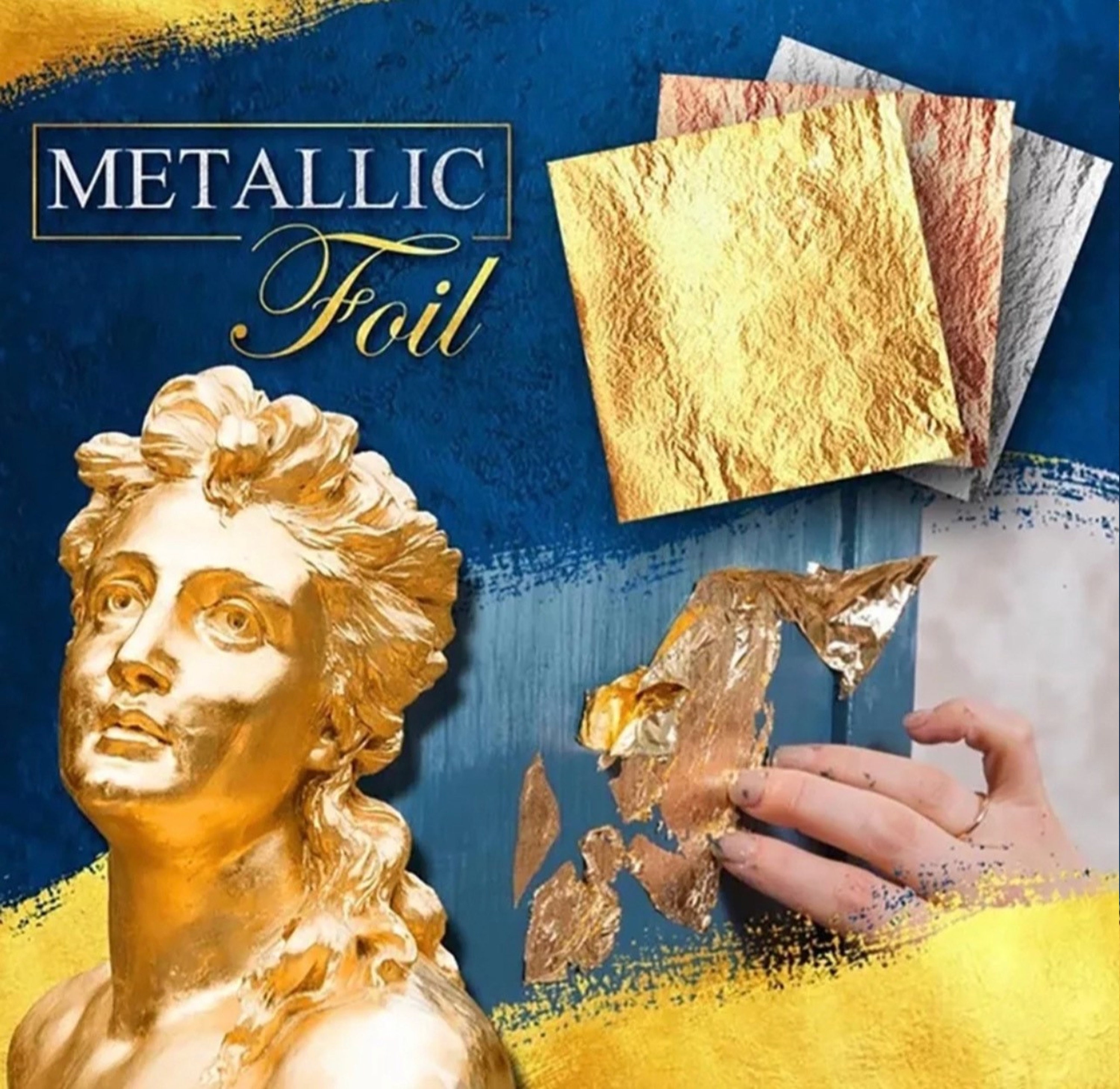 Gold Leaf Sheets, Loose Leaf Type Art Foil, Gold Foil Sheets in 8x8cm 