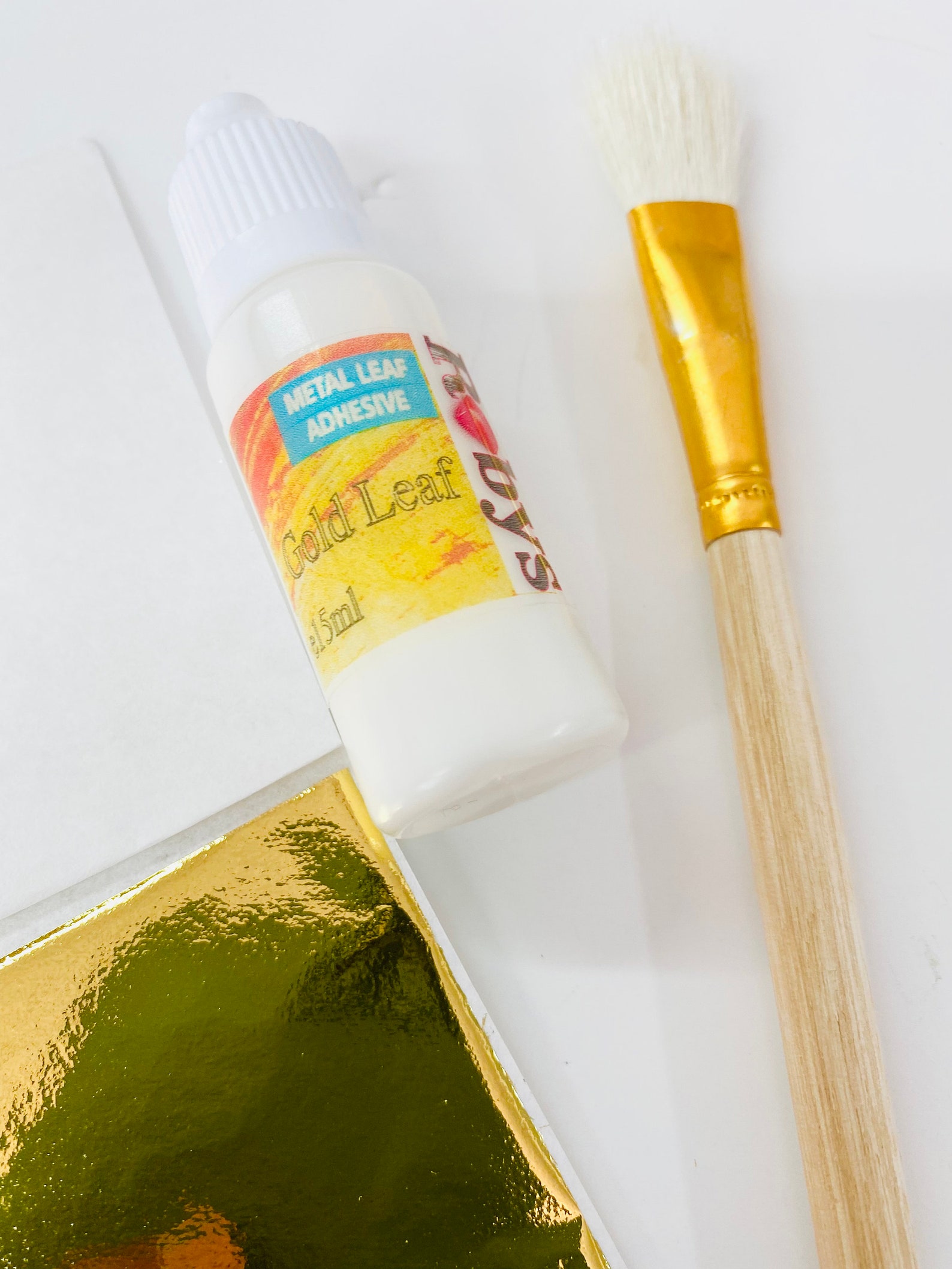 Gold Leaf 100 Sheets 88 Cm Kit With 15ml Gilding Glue & Etsy UK