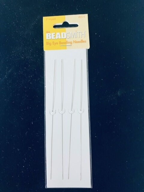 Beadsmith Big Eye Fine Beading Needles, 2.125 Inches Long 4 Piece, OR  Beadalon 2 Piece, 3.5 Curved Big Eye Needles for Bead Spinners 