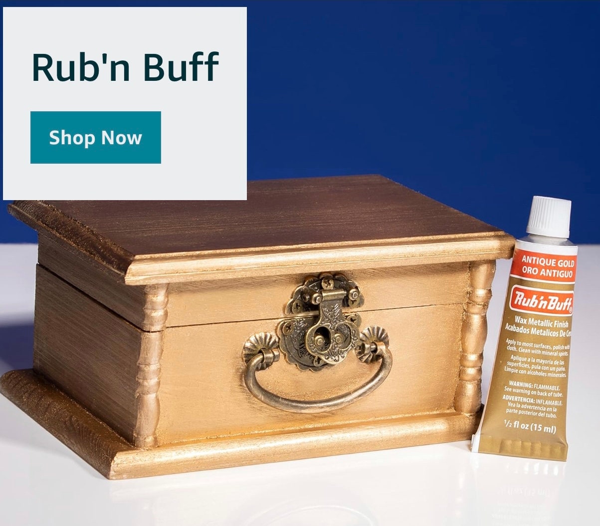 Rub N Buff Original Metallic Gilding Permanent Wax Leather Wood Metal 15ml  Autumn Gold 