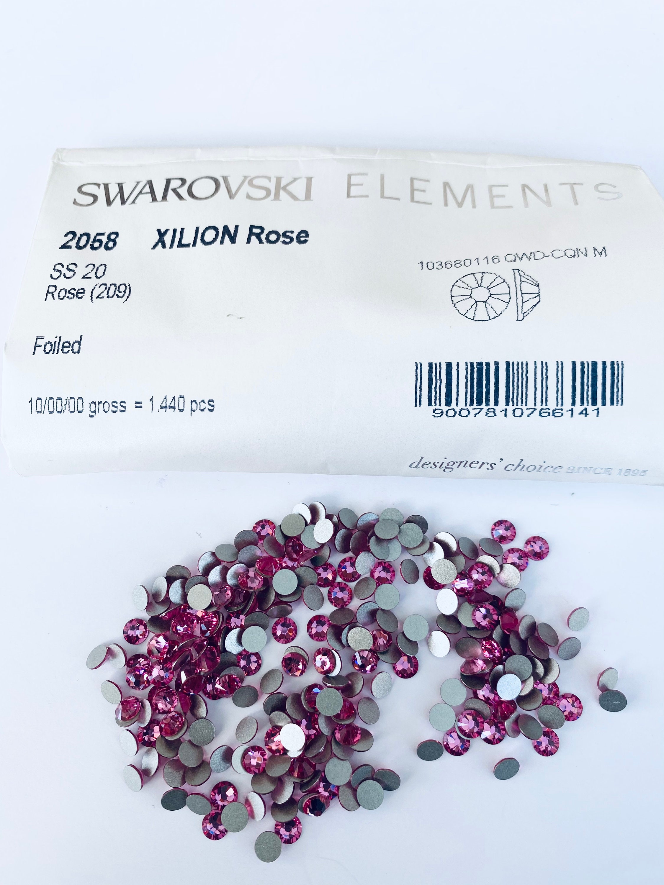 50pcs Swarovski Rose Stones Ss20 Rhinestones Flatback 5mm Non