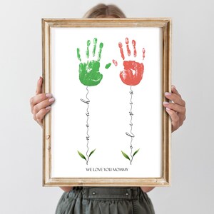 Personalized Mothers Day Gift,DIY Mum&#39;s Birthday, Baby Keepsake Handprint, Kids Gift for Grandma, Mothers Gift for Digital Download