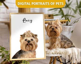 Handmade Pet Portraits - Preserve the Memory of Your Pet Forever with a Customized Pet Portrait - Unique Custom Pet Portrait - Digital Art