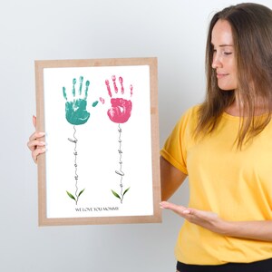 Gift for Mothers Day Handprint Print,Baby Keepsake Hand Print, Personalised gift for Mother, DIY gift, Kids Gift for Mommy, Grandma gift