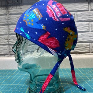 Scrub Cap with Ties - Christmas Sweater