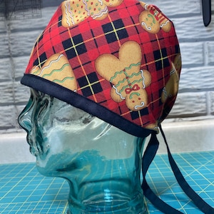 Scrub Cap with Ties - Gingerbread