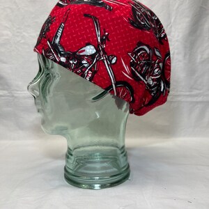 Scrub Cap with Elastic - Motorcycles