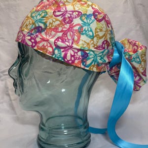 Ponytail Scrub Cap - Butterfly