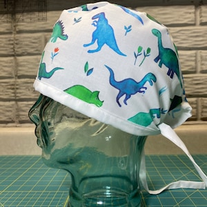Scrub Cap with Ties - Dinosaur