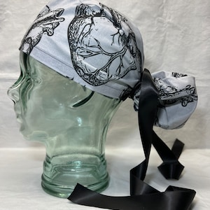 Ponytail Scrub Cap - Anatomical Heart