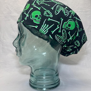 Scrub Cap with Elastic - Bones, Glow in the Dark