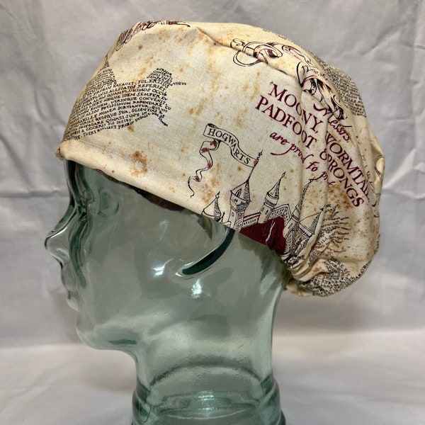 Scrub Cap with Elastic - Harry Potter Marauder’s Map