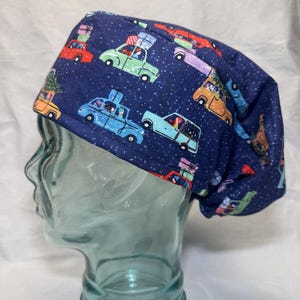Scrub Cap with Elastic - Christmas Tree Shopping