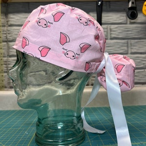 Ponytail Scrub Cap - Pig Face