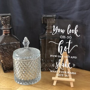 Acryl Schild I  Benutzerdefiniert I Personalisiert I Deko I Acrylglas (Deutsch oder Englisch) I weiß I gold