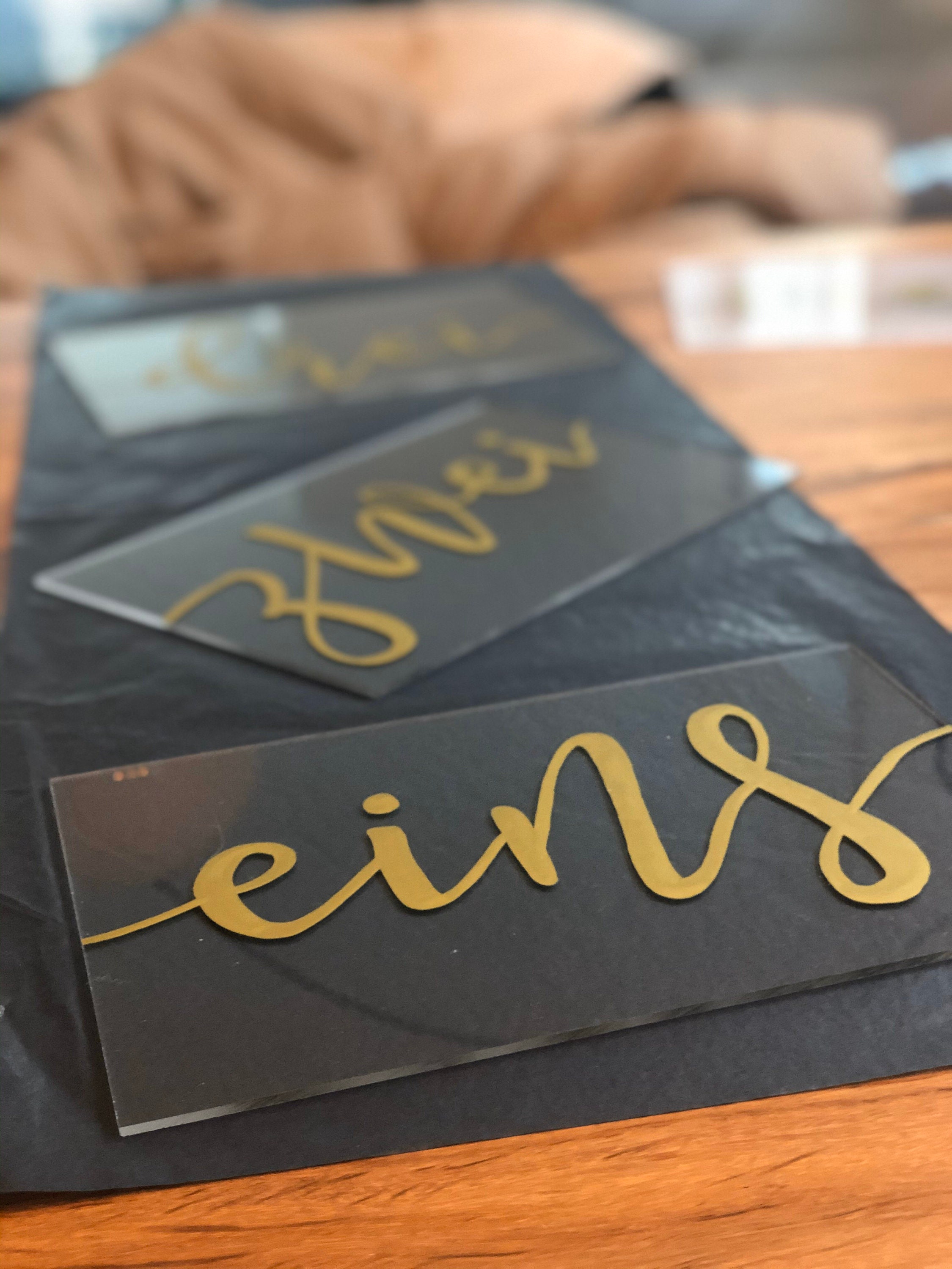 Acryl Schild I Tischnummern I Hochzeit I aus Acrylglas I Etsy