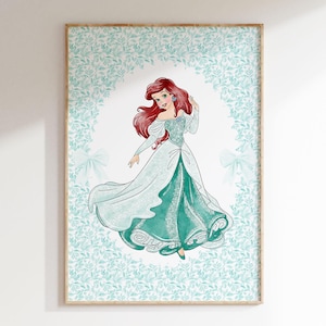 Princess Ariel Digital Wall Prints | Little Mermaid Art Prints| Princess Prints |Fairy Tale Print |Girls Nursery Decor|Printable Art| L318_2
