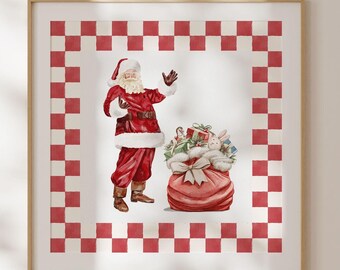 Santa Clause Wall Art| Santa Clause Printable Art| Watercolor Santa Print| Printable Christmas Art | Festive Art| Nursery Printable Art|L200
