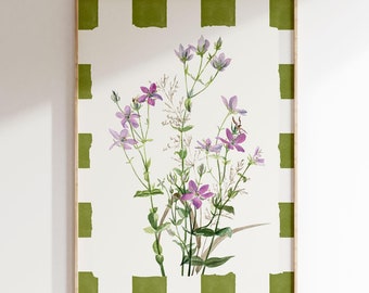 Arte de pared con flores vintage en flor / Impresión de pared con flores vintage / Decoración de moda / Arte de pared descargable digital / Arte imprimible a cuadros / L241
