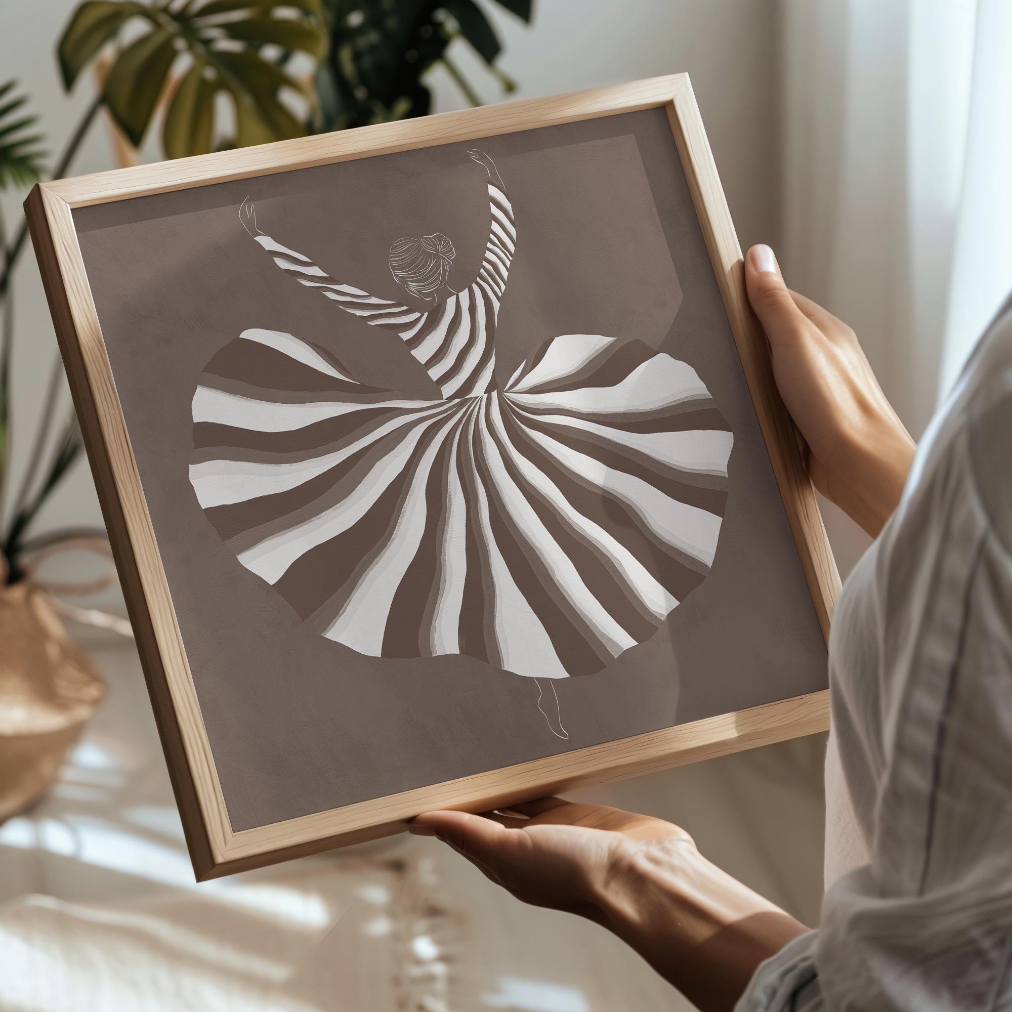 Dancer Art Print| Abstract Dancer Printable Art| Stripped Abstract ...