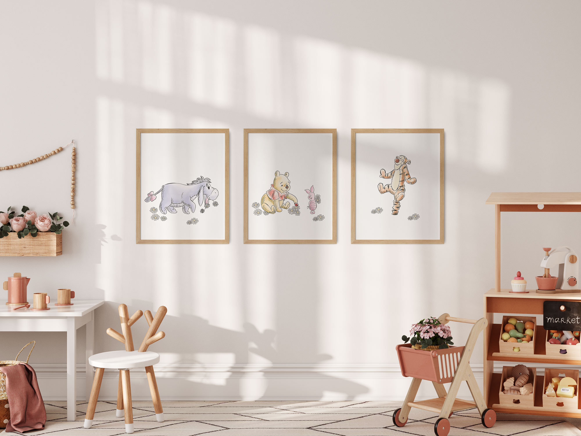 クラシックプー　classic pooh　絵画　3点セット Amazon.co.jp: クラシック くまのプーさん 引用 キャンバス 絵画
