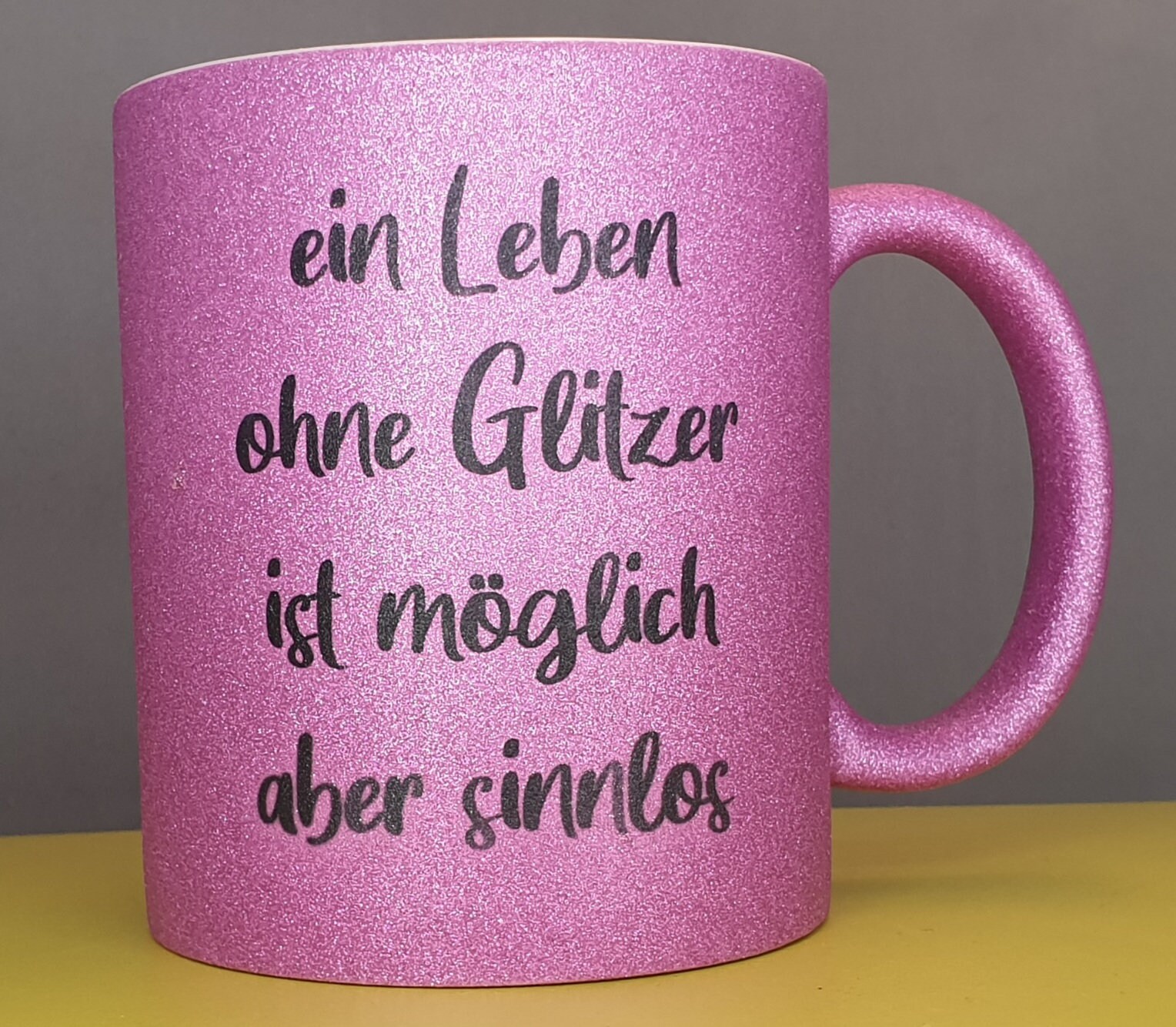 Schöne GlitzerTasse mit Spruch Ein Leben ohne Etsy