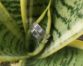 Ladder inspired White Gold Ring/Band(L)