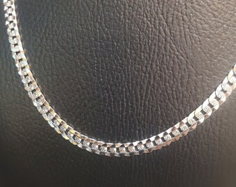 Intricate Motive Wide White Gold Chain
