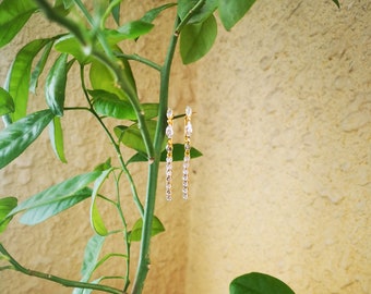 Diamonds Train Gold Hoop Earrings
