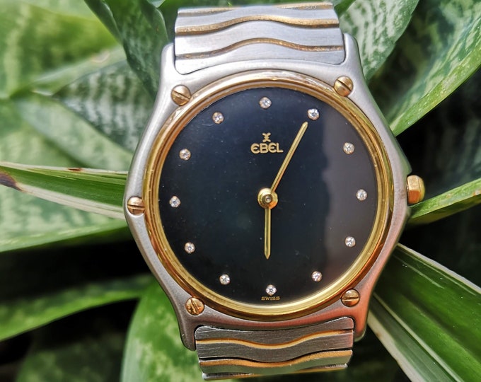 Vintage Ebel Black Face Watch