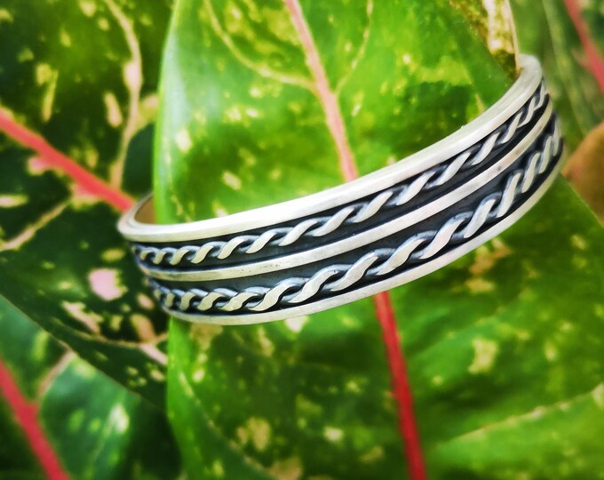 Handmade Twisted Wire Silver Bangle/Cuff
