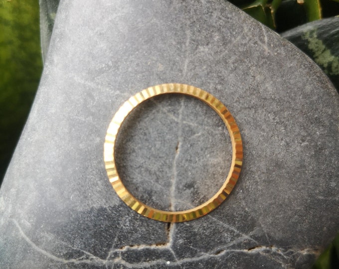 Short wave inspired Yellow Gold Watch Bezel/ Pendant