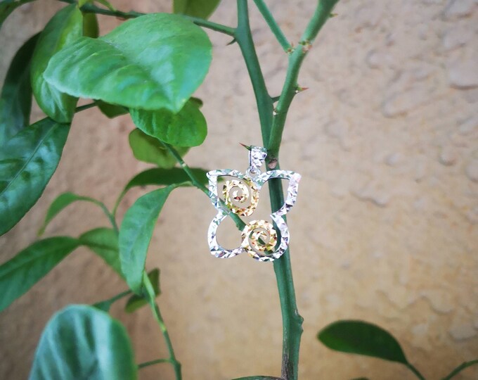 Butterfly Two Toned Gold Pendant