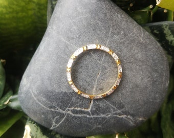 Double Edge Diamond Two Toned Gold Watch Bezel/ Pendant